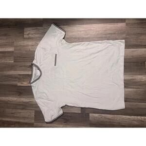 Denim & Flower Men's White T-Shirt with Striped Trim